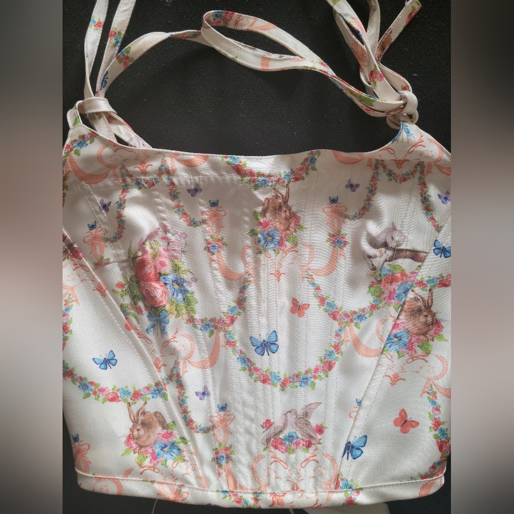 Sugar Thrillz Floral Print Top - Cream and Pink